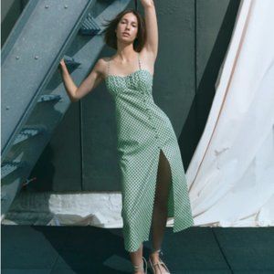 Zara - Linen Polka Dot Dress